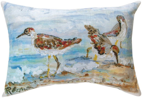Manual Woodworkers & Weavers Shore Bird Climaweave Throw Pillow 18" x 13" By Rozanne Priebe