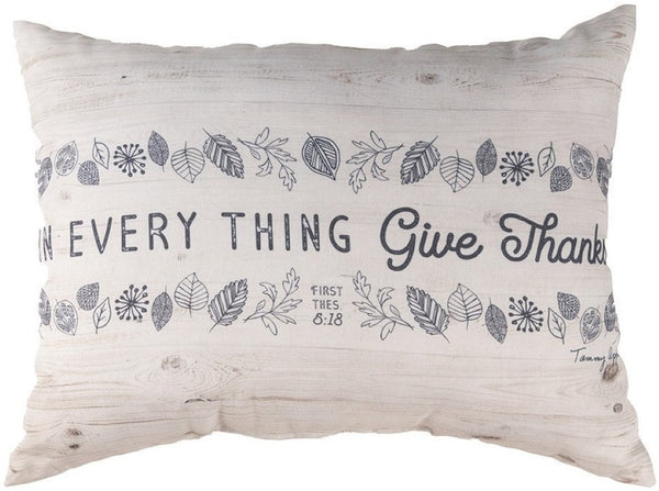 Manual Woodworkers & Weavers In Everything Give Thanks Climaweave Throw Pillow 24" x 18" By Tammy Apple