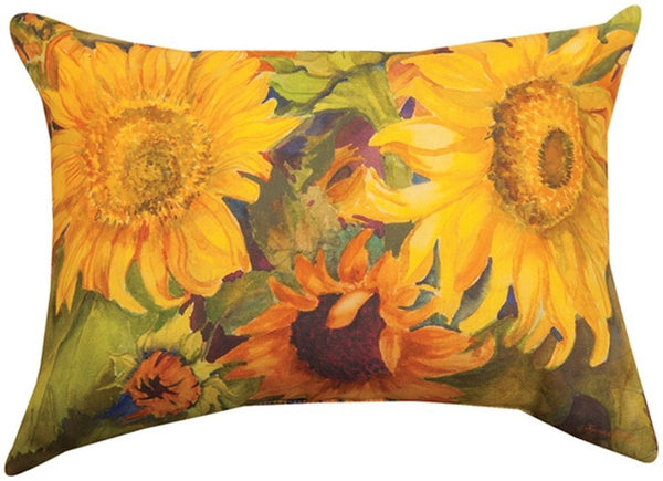 Manual Woodworkers & Weavers Sunny Faces Climaweave Throw Pillow 18" x 13" By Manual Woodworkers & Weavers