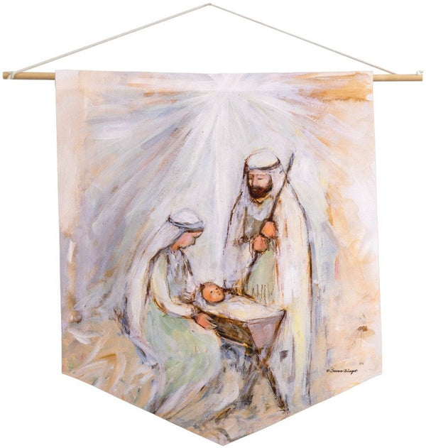 Manual Woodworkers & Weavers Holiday Tidings Nativity Pennant 18" x 21" By Susan Winget