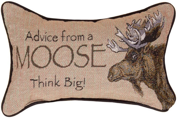 Manual Woodworkers & Weavers Advice From A Moose Word Throw Pillow 12.5" x 8" By Your True Nature