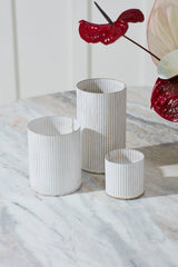 Whitewashed Norah Ribbed Distressed Vases By Accent Decor