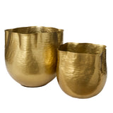 Novella Hammered Metal Pot By Accent Decor