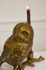 Owl's Watch Metal Candleholder By Accent Decor
