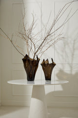 Peaked Glass Sculptural Vase By Accent Decor