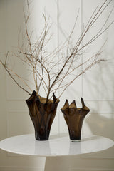 Peaked Glass Sculptural Vase By Accent Decor