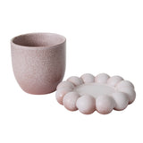 Pearl with Saucer Reactive Glaze Ceramic Pot By Accent Decor
