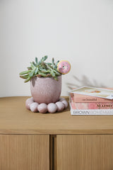 Pearl with Saucer Reactive Glaze Ceramic Pot By Accent Decor