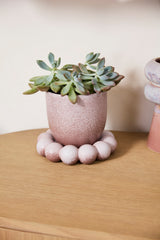 Pearl with Saucer Reactive Glaze Ceramic Pot By Accent Decor