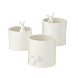 Peeking Bunny Ceramic Pot By Accent Decor