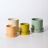 Pissaro with Saucer Matte Wavy Pots By Accent Decor