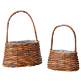 Polished Woven Wood Basket By Accent Decor