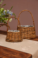 Polished Woven Wood Basket By Accent Decor