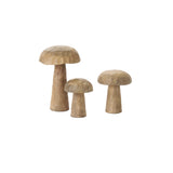 Porcini Mushroom Wood Decorative Figurines (Set of 3) By Accent Decor