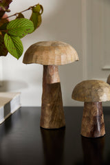 Porcini Mushroom Wood Decorative Figurines (Set of 3) By Accent Decor
