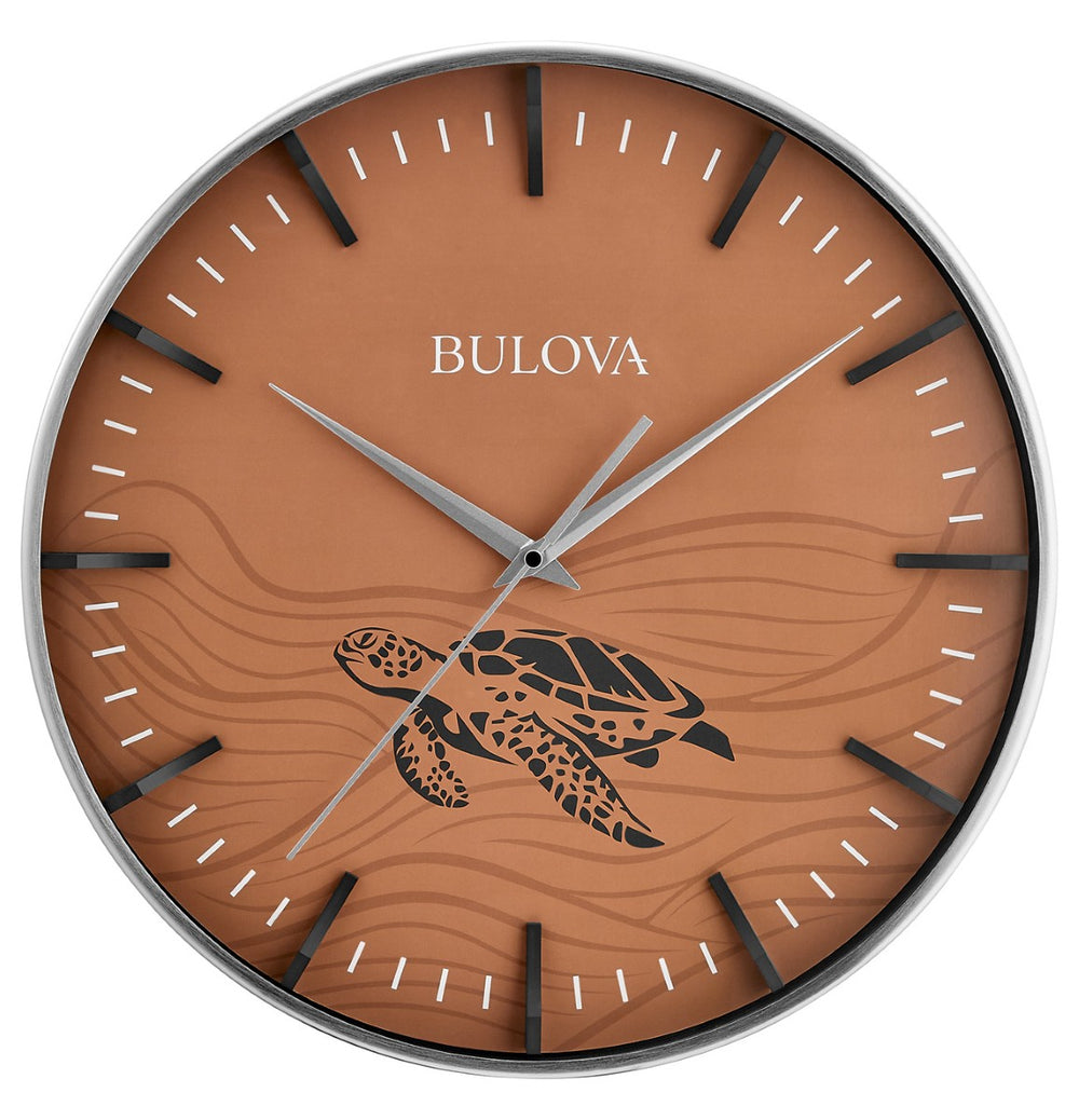 Bulova C4384 Loggerhead Turtle Silent Sweep 16" Wall Clock