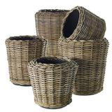 Rattan Wood Baskets By Accent Decor