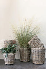 Rattan Wood Baskets By Accent Decor