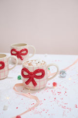 Red Bow Ceramic Decorative Mug By Accent Decor