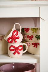 Red Bow Ceramic Decorative Mug By Accent Decor