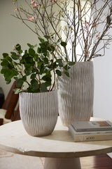 Riptide Ribbed Ceramic Floor Vessels & Planters By Accent Decor - Pot, 10.5" x 12.25" - Image 4
