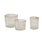 Ritzy Ribbed Glass Votive Candleholders By Accent Decor