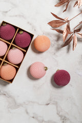Rosy Velvet Glass Ornaments (Set of 6) By Accent Decor