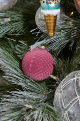 Rosy Velvet Glass Ornaments (Set of 6) By Accent Decor