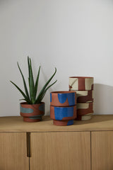 Shanti Hand-Painted Footed Ceramic Planters By Accent Decor - Off-White - Image 5
