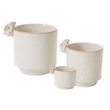 Sneaky Bunny Speckled Glossy Pots By Accent Decor