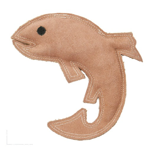 Dura-Fused Leather Fish Dog Toy, 7"