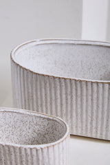 Stable Ribbed Glossy Planters By Accent Decor