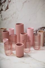 Tanger Ribbed Glass Vases By Accent Decor