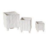 Tarragona Square Reactive Glaze Sculptural Planters By Accent Decor