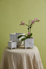 Tarragona Square Reactive Glaze Sculptural Planters By Accent Decor