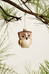 Tawny Owl Glass Ornament By Accent Decor