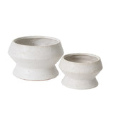 Theo Aged Stone Look Ceramic Floral Compotes By Accent Decor - 7" x 4.25" - Image 3