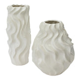 Thessaly Wavy Watertight Ceramic Statement Vases By Accent Decor - 12.75" x 16.25" - Image 3
