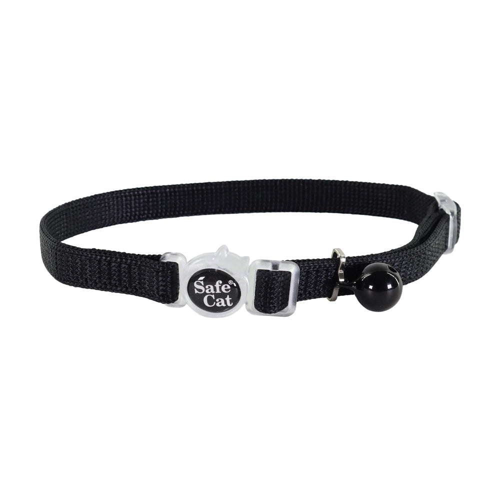 Safe Cat Adjustable Snag-Proof Breakaway Cat Collar - Black