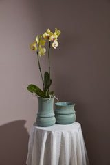 Verdant Ribbed Ceramic Decorative Vessels By Accent Decor
