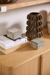 Whisper Decorative Box Reactive Glaze Glossy Decorative Accent By Accent Decor