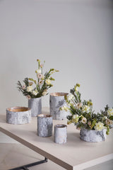 White Birch Cylinder and Wood Bowls By Accent Decor