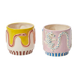 Wild Tails Hand-Painted Ceramic Pots By Accent Decor