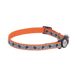 Lazer Brite Reflective Adjustable Breakaway Cat Collar - Orange Paws