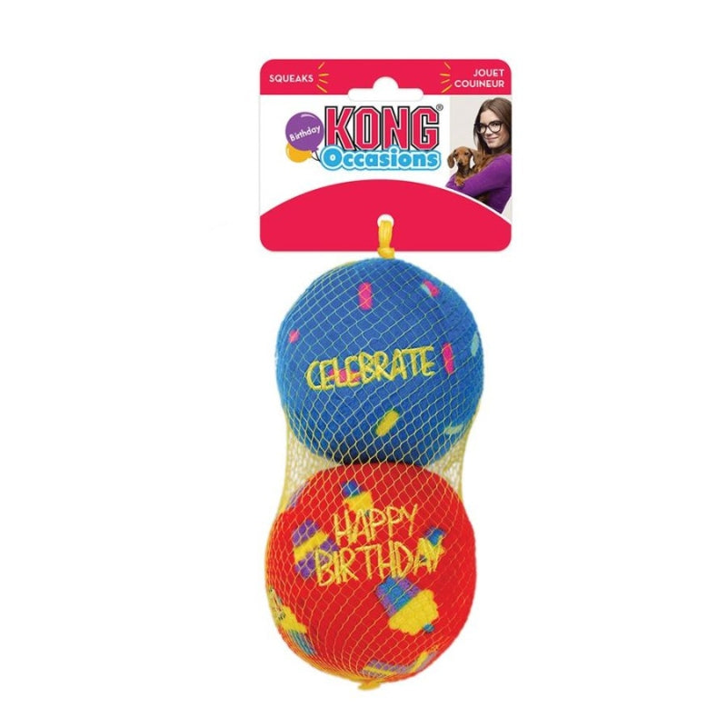 KONG Occasions Birthday Ball Dog Toy - 2 Count