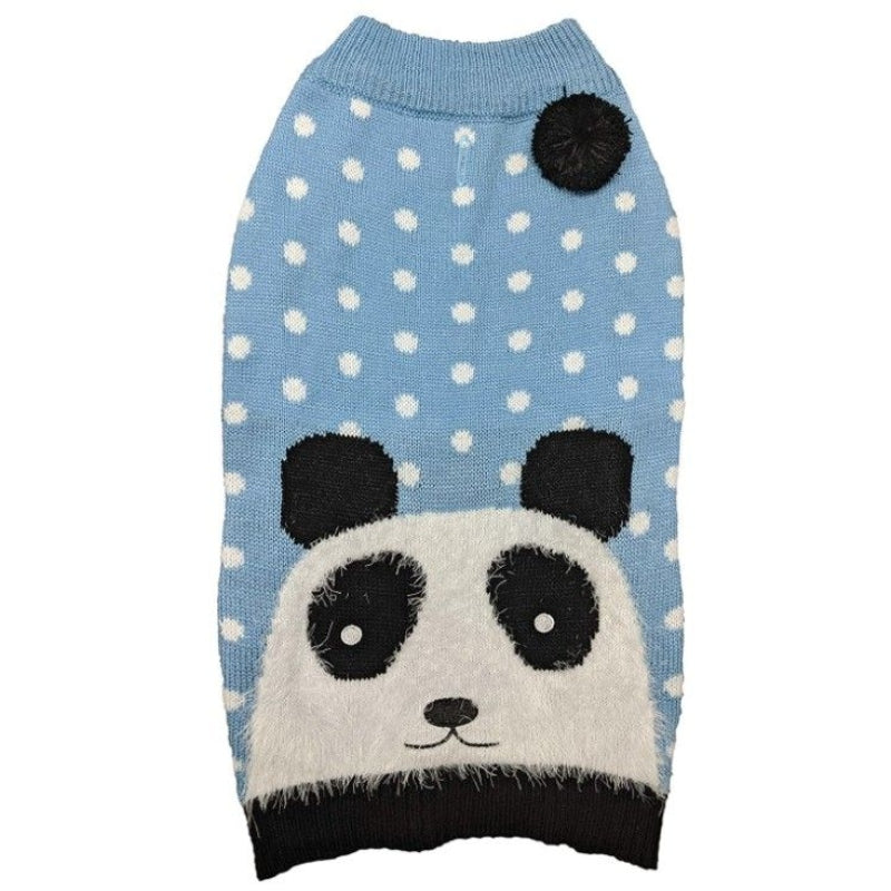 Fashion Pet Panda Dog Sweater, Blue