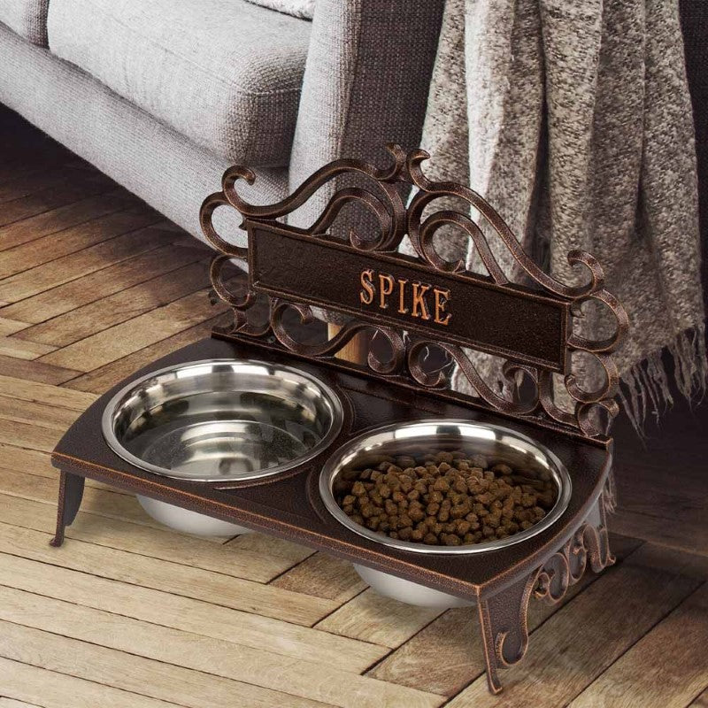 Whitehall Bistro Style Personalized Pet Bowl Feeder