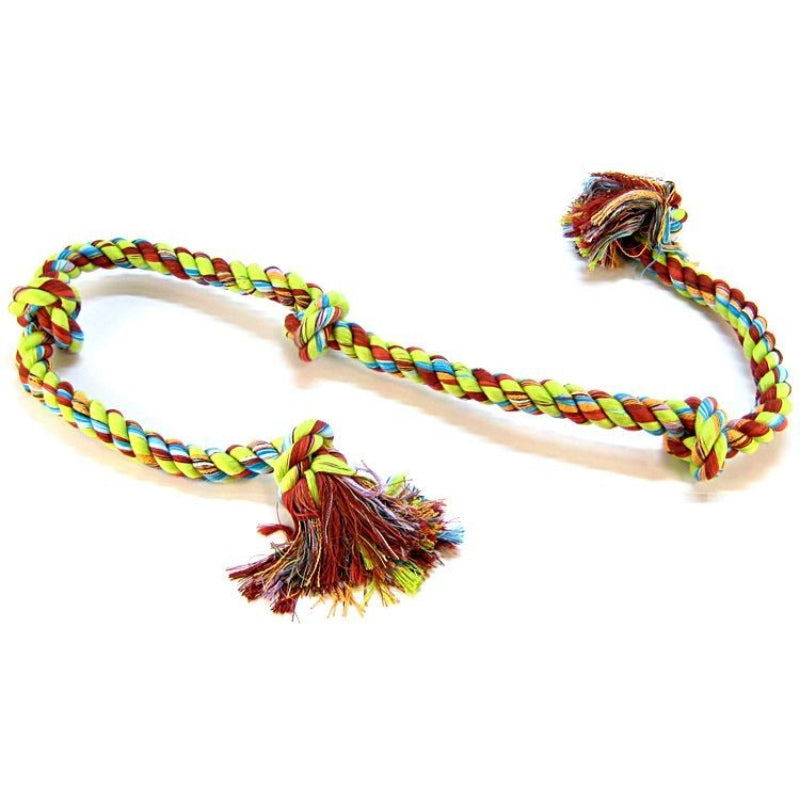Flossy Chews Colored Knotted Tug Rope