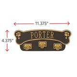 Whitehall Dog Bone Personalized Wall Sign with Leash Hooks