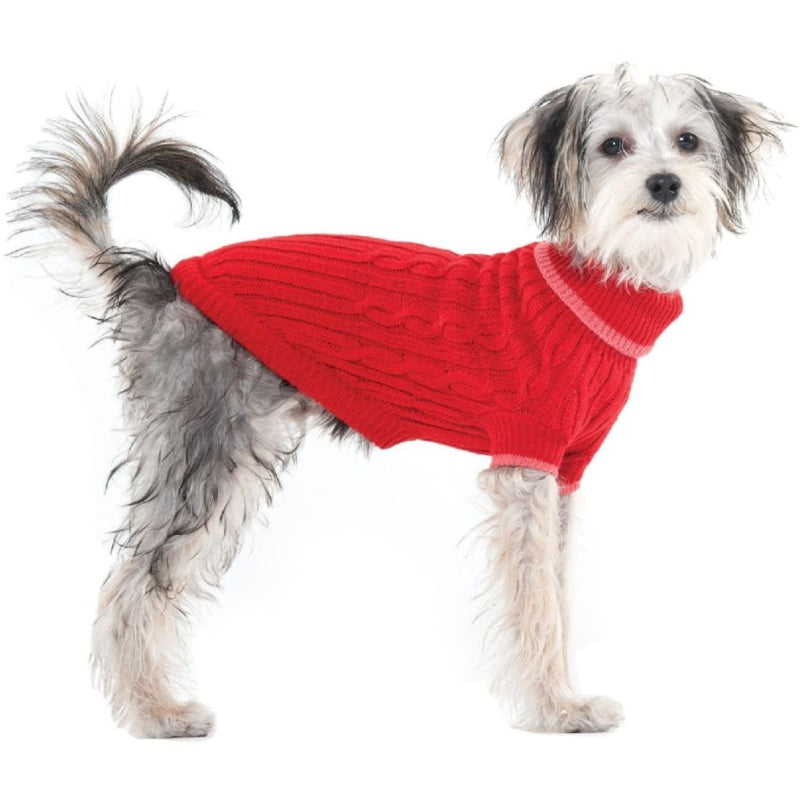Fashion Pet Cable Knit Dog Sweater, Various Colors